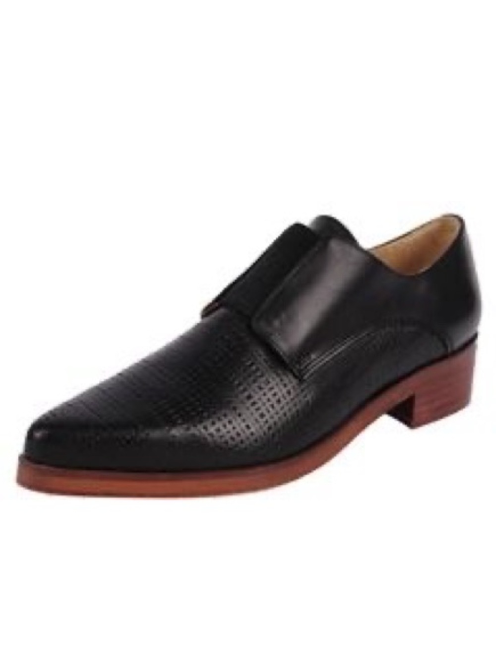 Modern Vintage Edith leather pointed loafers in black size 6